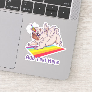 Funny PUG Unicorn Rainbow ADD Own TEXT Cool