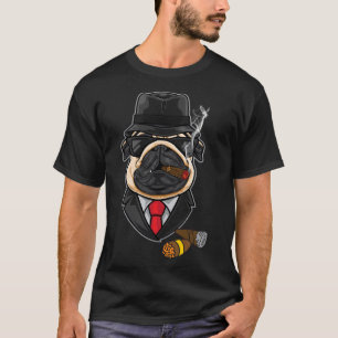 Funny Pug With Cigar T-Shirt For Men Women Essenti