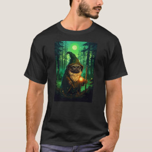 Funny Pug Wizard Cute Dog Pixel Art T-Shirt