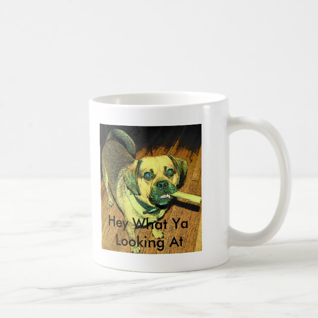 Funny Puggle Dog Coffee Mug (Right)