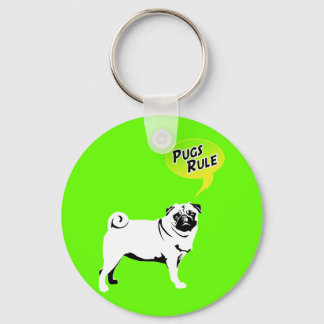 Funny Pugs Rule Gifts Key Ring