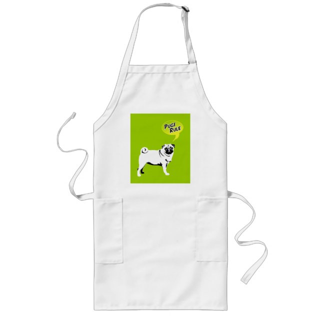 Funny Pugs Rule Gifts Long Apron (Front)