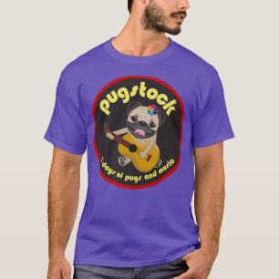 Funny PugStocks Art Playing Guitars 3 Days Of Pugs T-Shirt