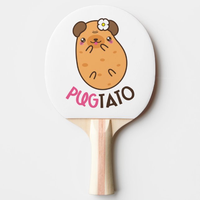 Funny Pugtato Ping Pong Paddle (Front)