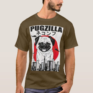 Funny Pugzilla Japanese Sunset Pug Lover Vintage O T-Shirt