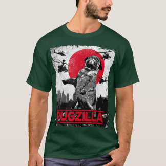 Funny Pugzilla Pug Dog  T-Shirt