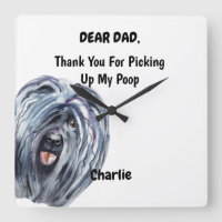 Funny Puli Dog Dad Watercolor Canine Art