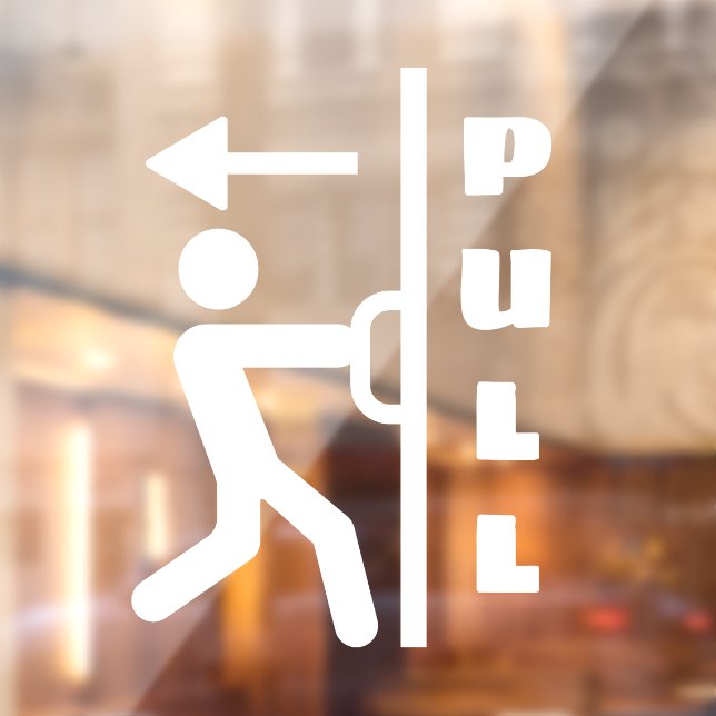 Funny Pull Stickman Glass Door Window Cling Sign (Sheet 2)