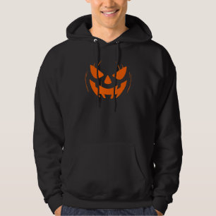 Funny Pumkin Face Orange Scary Halloween Jack O La Hoodie