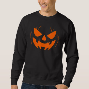 Funny Pumkin Face Orange Scary Halloween Jack O La Sweatshirt