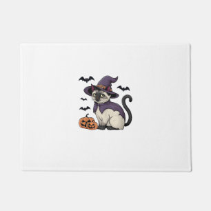Funny Pumpkin Bat Witch Costume Cat Halloween Tank Doormat