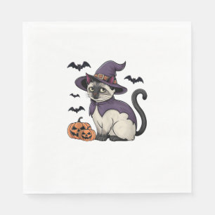 Funny Pumpkin Bat Witch Costume Cat Halloween Tank Napkin