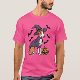 Funny Pumpkin Bat Witch Costume Whippet Dog Hallow T-Shirt