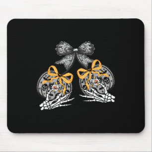 Funny Pumpkin Cherries Skeleton Lace Coquette Bow  Mouse Pad