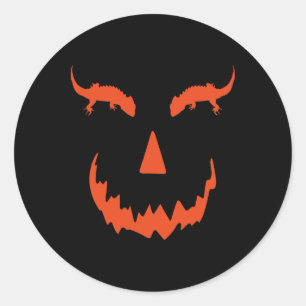 Funny Pumpkin Crocodile Skink Halloween Classic Round Sticker