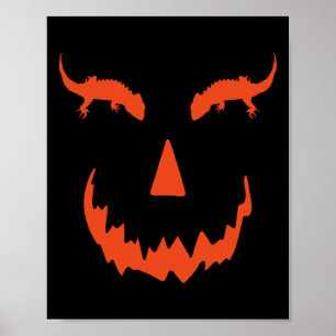 Funny Pumpkin Crocodile Skink Halloween  Poster