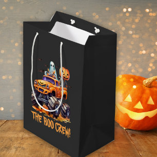 Funny Pumpkin Cute Monster Truck Modern Halloween Medium Gift Bag