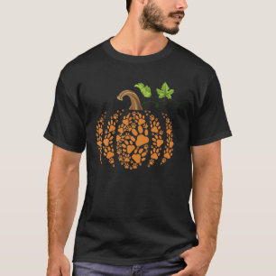 Funny Pumpkin Dog Cat Paw Halloween Costume Pet Lo T-Shirt