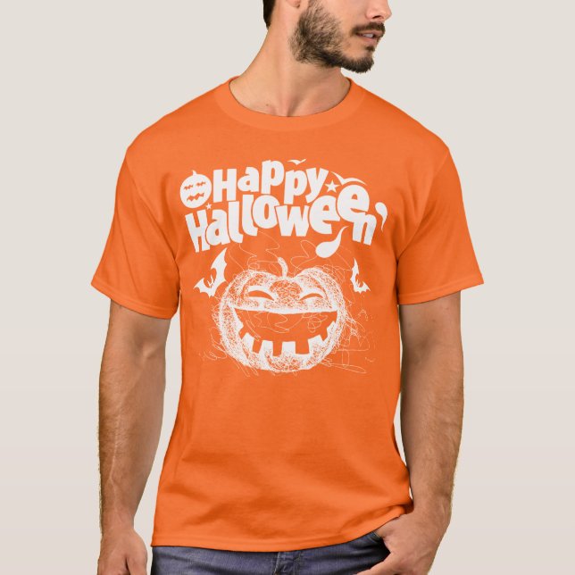 Funny Pumpkin Face For Men Costume T-Shirt (Front)