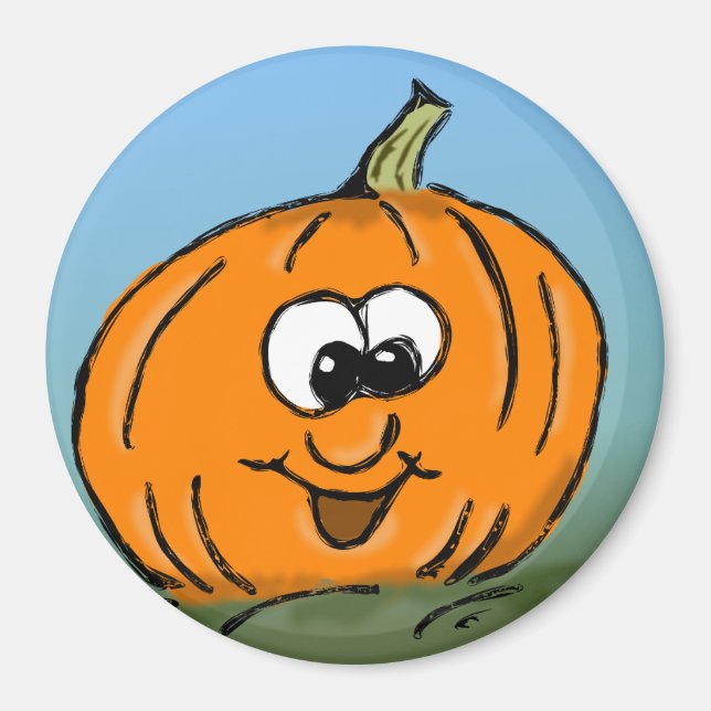 Funny Pumpkin Face Magnet (Front)
