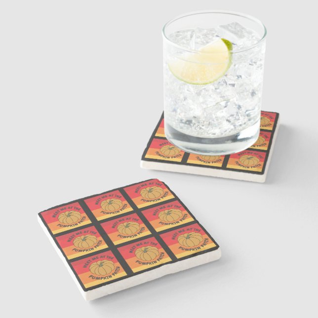 Funny Pumpkin Fall Stone Coaster (Side)