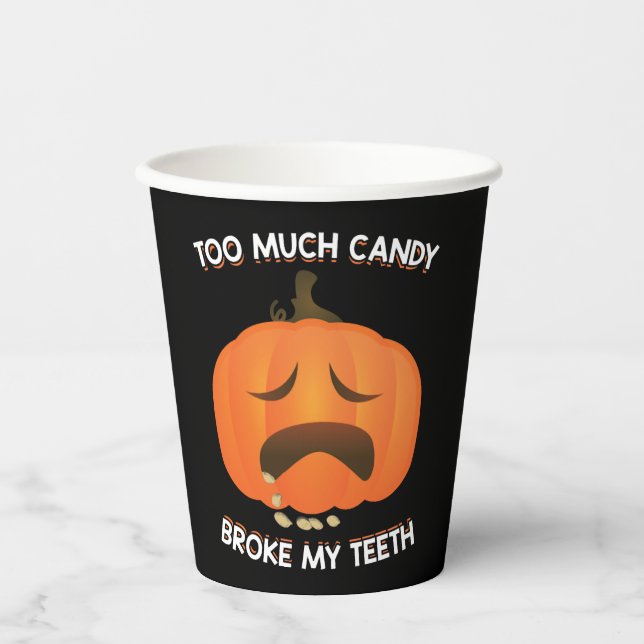 Funny Pumpkin Halloween Candy Gift Paper Cups (Front)