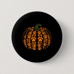 Funny Pumpkin Halloween Paw Dog 6 Cm Round Badge