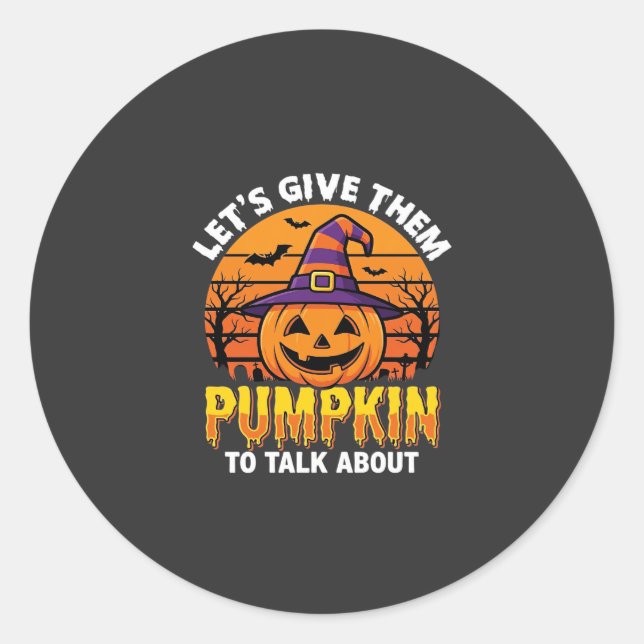 Funny Pumpkin Halloween Pun Design2 (1)_1 Classic Round Sticker (Front)