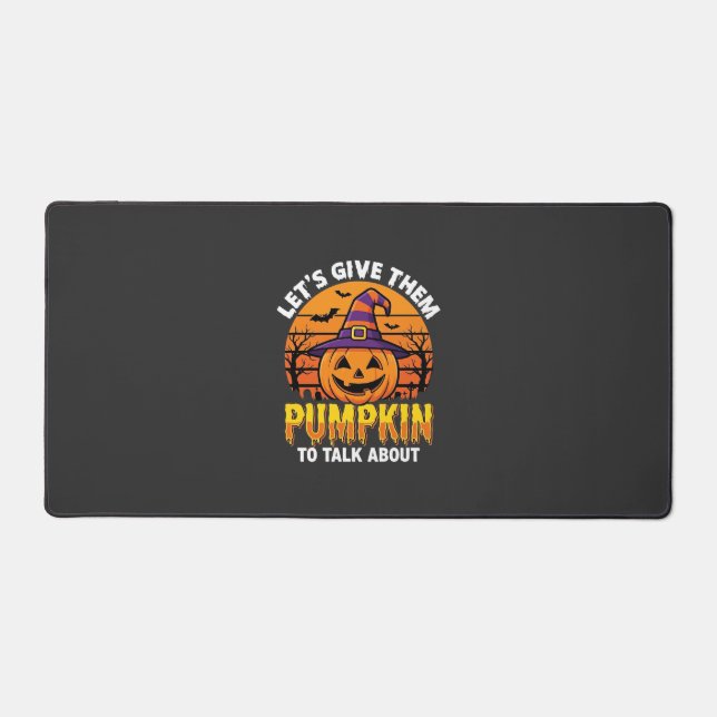 Funny Pumpkin Halloween Pun Design2 (1)_1 Desk Mat (Front)