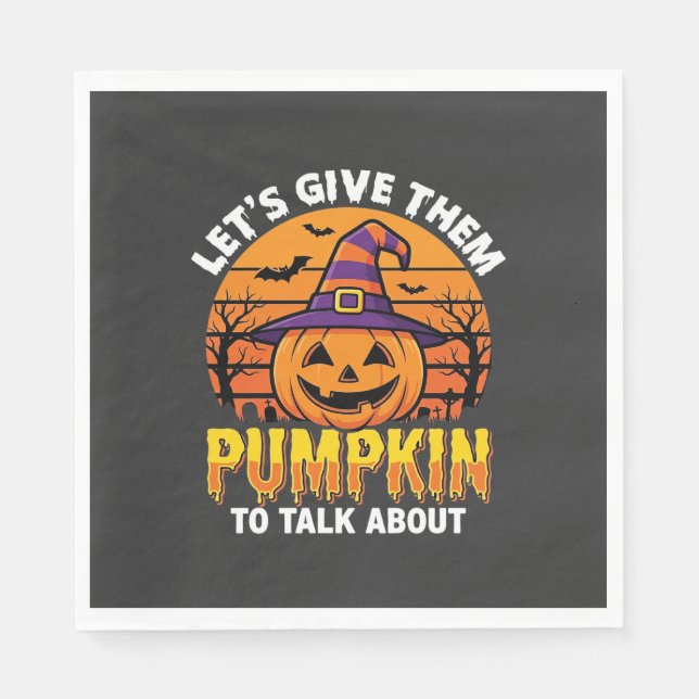 Funny Pumpkin Halloween Pun Design2 (1)_1 Napkin (Front)