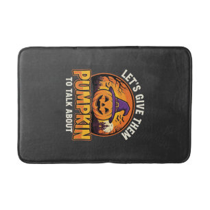 Funny Pumpkin Halloween Pun Design_1 Bath Mat