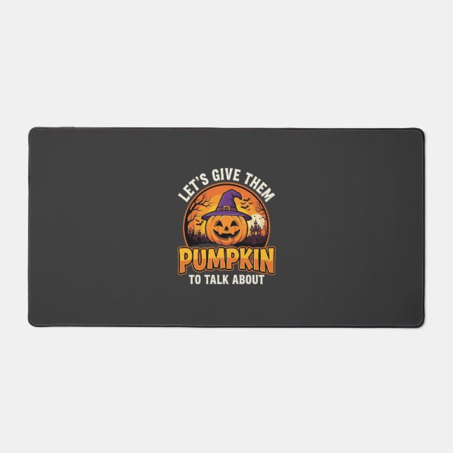 Funny Pumpkin Halloween Pun Design_1 Desk Mat (Front)