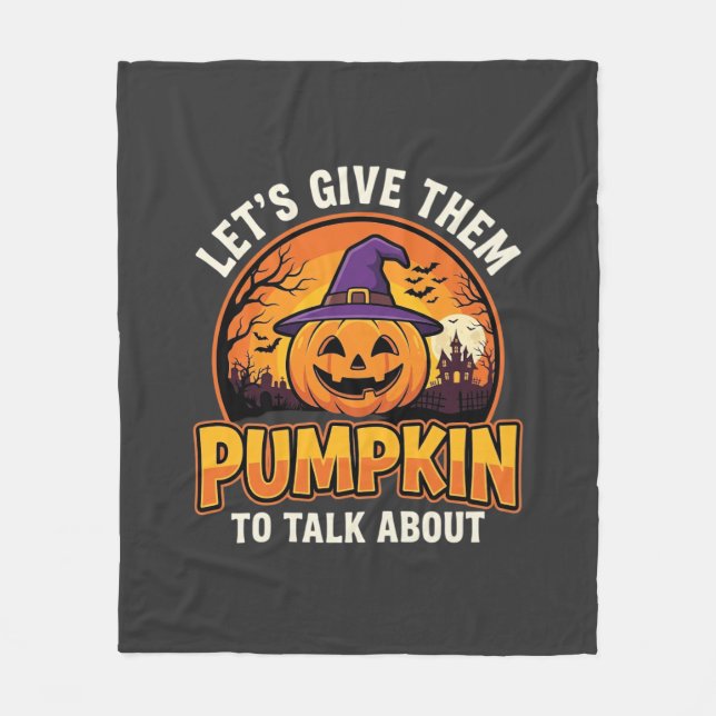 Funny Pumpkin Halloween Pun Design_1 Fleece Blanket (Front)
