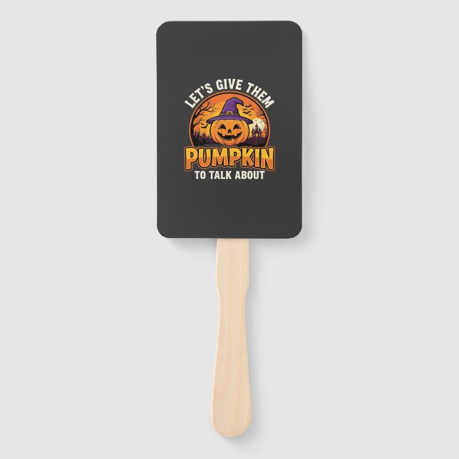 Funny Pumpkin Halloween Pun Design_1 Hand Fan (Front)