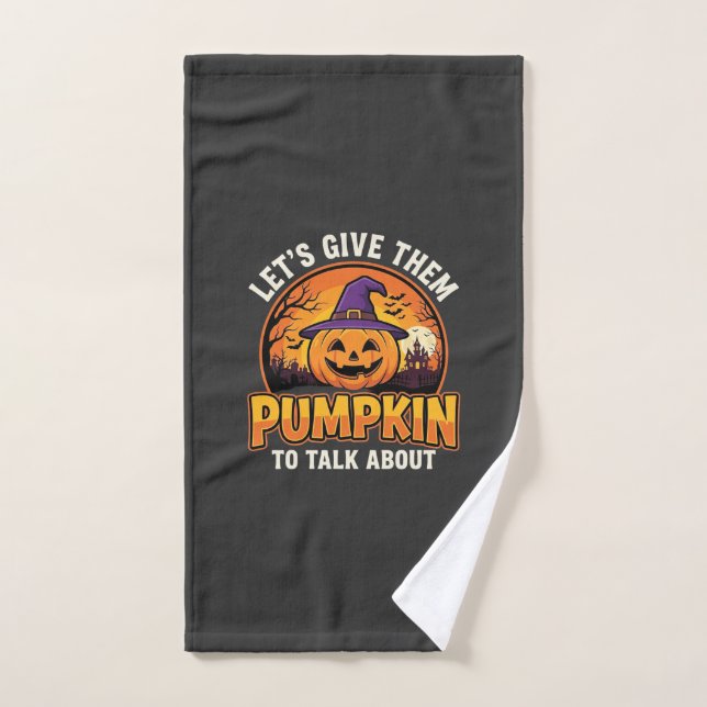 Funny Pumpkin Halloween Pun Design_1 Hand Towel (Hand Towel)