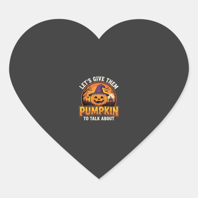 Funny Pumpkin Halloween Pun Design_1 Heart Sticker (Front)