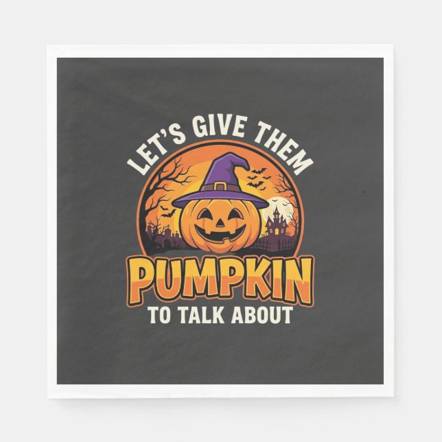 Funny Pumpkin Halloween Pun Design_1 Napkin (Front)