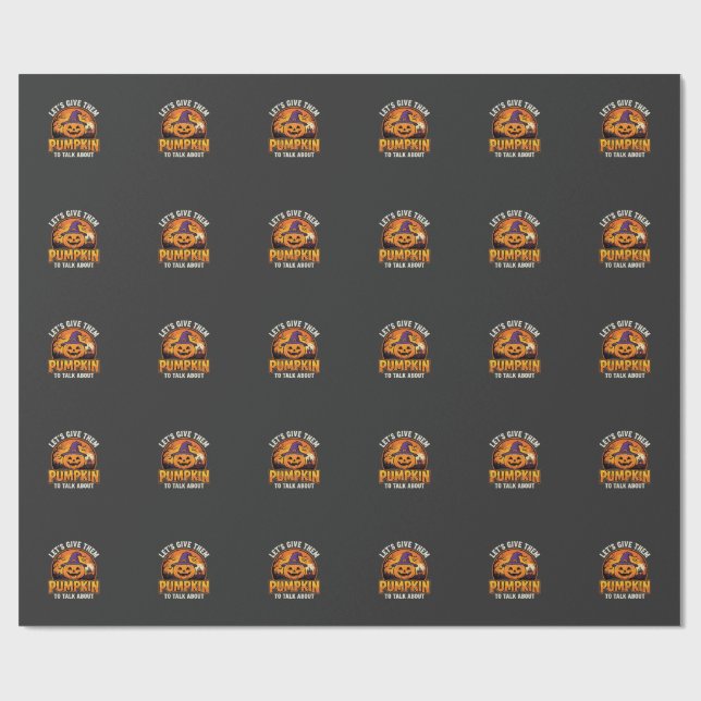 Funny Pumpkin Halloween Pun Design_1 Wrapping Paper (Flat)