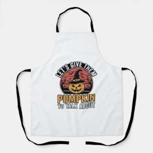 Funny Pumpkin Halloween Vintage Shirt Design_1 Apron