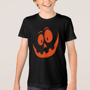Funny Pumpkin Jack O Lantern Face Halloween Tri-Blend Shirt