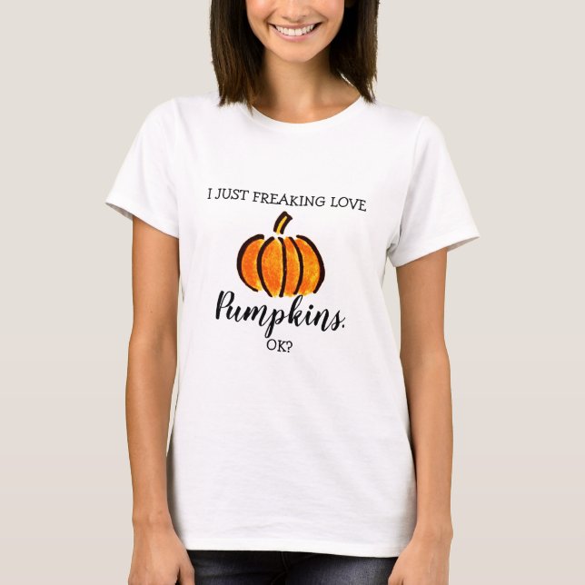 Funny Pumpkin Love Harvest Fall Season T-Shirt (Front)