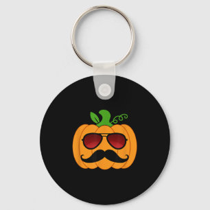 Funny Pumpkin Moustache Sungles Halloween Dad Dadd Key Ring
