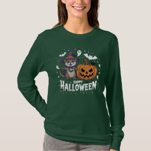 Funny Pumpkin Otter Lover Happy Halloween 2025 T-Shirt
