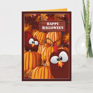 Funny Pumpkin Patch Halloween Wishes Card