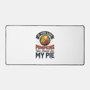 Funny Pumpkin Pie Halloween Vintage Shirt Design_1 Desk Mat