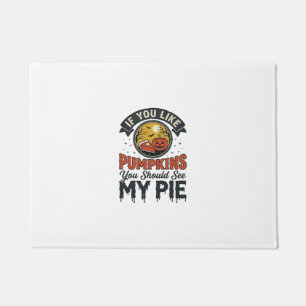 Funny Pumpkin Pie Halloween Vintage Shirt Design_1 Doormat