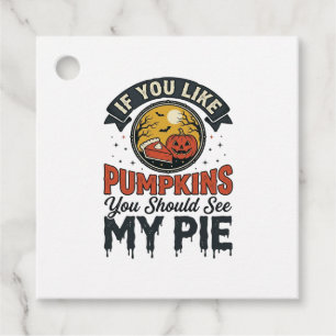 Funny Pumpkin Pie Halloween Vintage Shirt Design_1 Favour Tags
