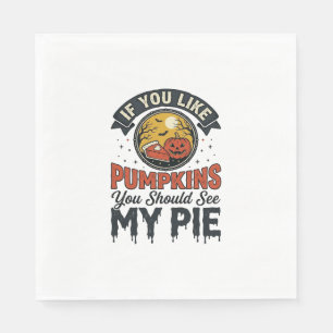 Funny Pumpkin Pie Halloween Vintage Shirt Design_1 Napkin