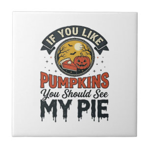 Funny Pumpkin Pie Halloween Vintage Shirt Design_1 Tile
