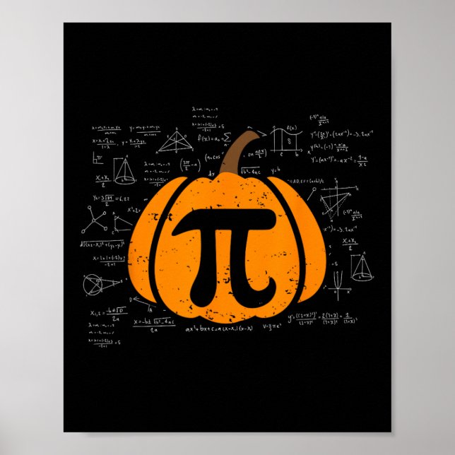 Funny Pumpkin Pie Math Teacher Halloween Thanksgiv Poster (Front)